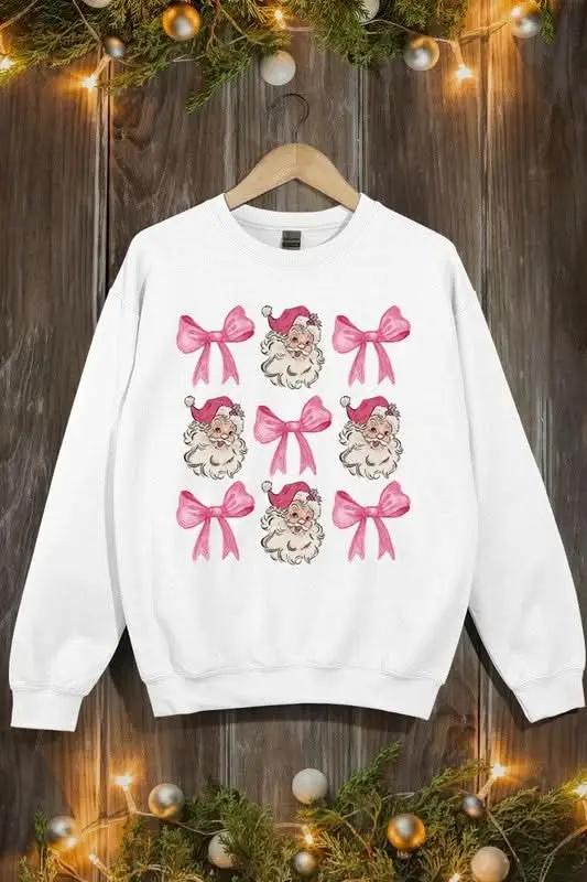 Coquette Pink Christmas Graphic Fleece Sweatshirts - Love Salve